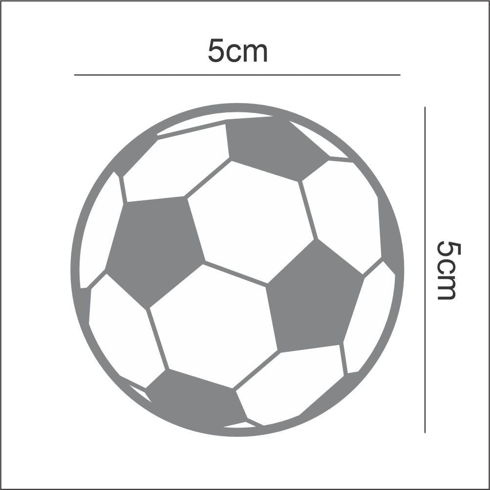 Adesivo de Parede 15 Bolinhas de Futebol 5cm Decoração - Cinza