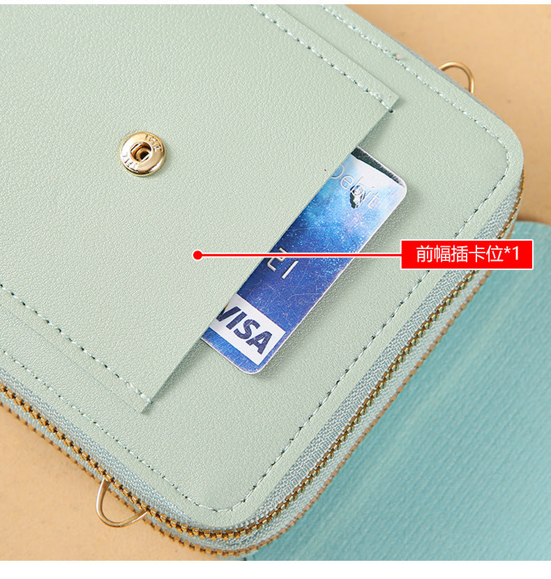 Bolsa de couro feminina com carteira e suporte pra celular