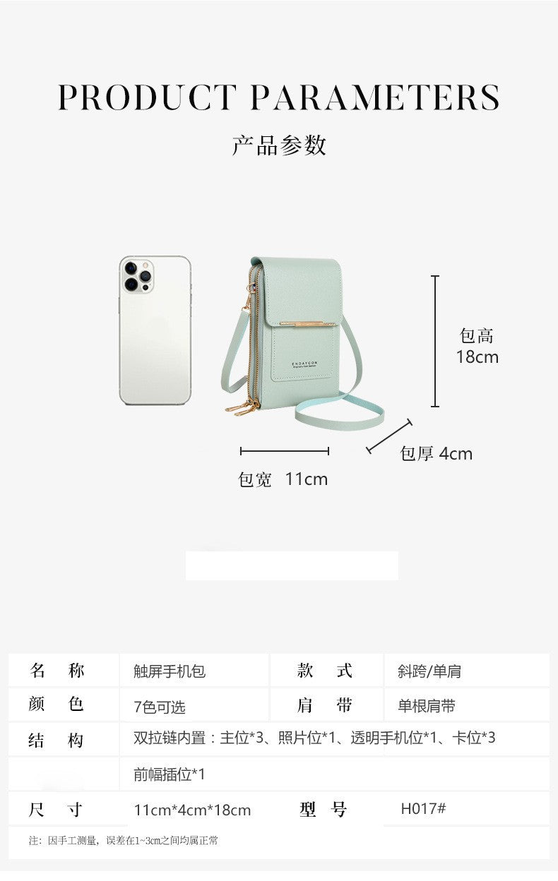 Bolsa de couro feminina com carteira e suporte pra celular